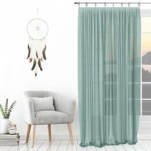 Voilage avec anneaux 135x250 cm spirit vert d'eau, par Soleil d'ocre pas cher