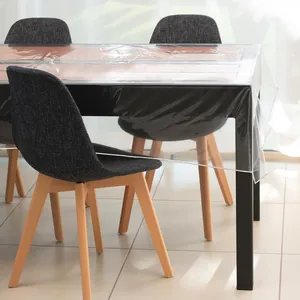 Nappe carrée transparente - SOLEIL D'OCRE - Cristal - 180X180 cm - Rouge