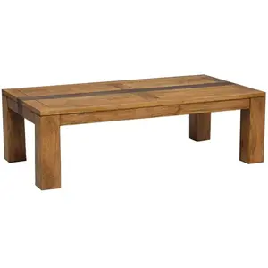 Bois et Chiffons - Table basse rectangulaire Acacia Tatoo T.U pas cher