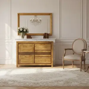 Bois & Chiffons - Bahut 1 porte 3 tiroirs Acacia Tatoo Marron - 117,20... pas cher
