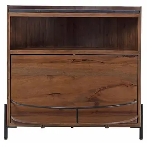 Bois & Chiffons - Bar demi lune acacia kfir marron - 100x55x100 cm OS pas cher