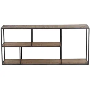 Bois et Chiffons - Etagere basse manguier stockholm naturel ciré - 140x35x60 cm T.U pas cher