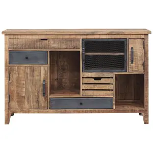 Bois et Chiffons - Buffet 3 portes 4 tiroirs manguier farm brun/miel -...