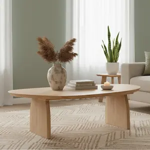 Bois & Chiffons - Table basse Ariel II beige - 124x70x38 cm OS pas cher