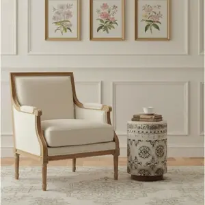 Bois & Chiffons - Table d'appoint avec tissu motif floral, plateau mar... pas cher