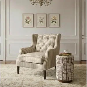 Bois & Chiffons - Table d'appoint avec tissu motif mosaique, plateau m... pas cher