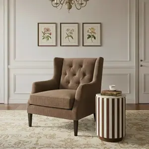 Bois & Chiffons - Table d'appoint plateau marbre Manara marron - 30x30... pas cher