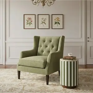 Bois & Chiffons - Table d'appoint vert, plateau marbre Manara vert - 3... pas cher