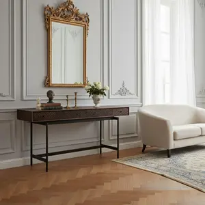 Bois & Chiffons - Console 2 Tiroirs Contemporary marron - 163x44x76 cm... pas cher