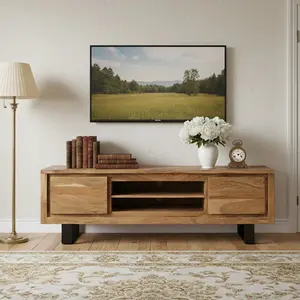 Bois et Chiffons - Meuble TV 2 portes Acacia Bunting T.U pas cher