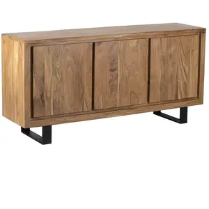 Bois et Chiffons - Buffet 3 portes acacia bunting marron - 166x44x80 c... pas cher