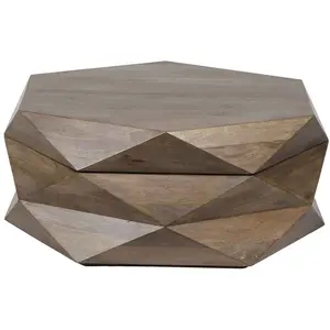 Bois et Chiffons - Table basse ronde avec rangement mercana marron - D.90x38 cm T.UVendu parrue-du-commerce