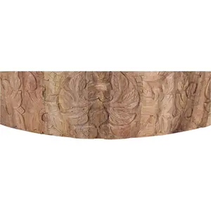 BOIS & CHIFFONS Table basse ronde sculptée Offre M&M pas cher