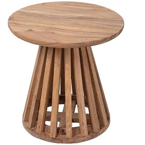 Table d'appoint ronde bois massif Acacia Kfir pas cher
