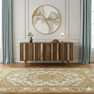 Bois et Chiffons - Buffet bas 4 portes multi teintes  Manguier Ramon T.U pas cher