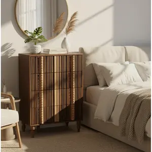 Bois et Chiffons - Commode manguier 4 tiroirs  Manguier Ramon T.U pas cher