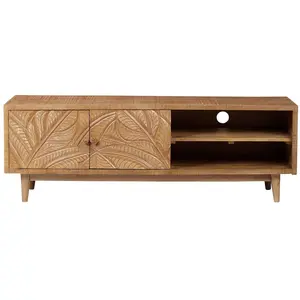BOIS & CHIFFONS Meuble TV 2 portes 2 niches Manguier Floria pas cher