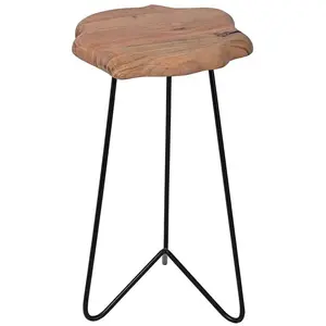 Bois et Chiffons - Sellette plateau bois brut acacia racine naturel - 40x40x70 cm T.U pas cher