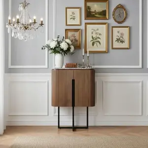 Bois & Chiffons - Buffet haut 2 portes plateau marbre Manguier Kfir II... pas cher