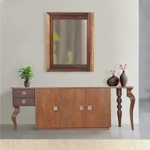 Bois & Chiffons - Buffet bas 3 portes 2 tiroirs | Manguier Ramon OS pas cher