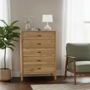 Bois et Chiffons - Commode 5 tiroirs  Mango Matan T.U pas cher