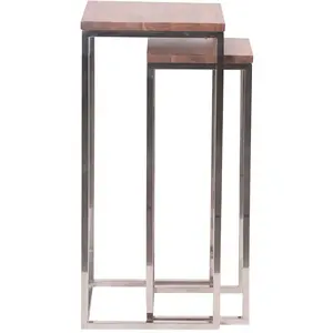 Bois et Chiffons - 2 Selettes acacia stainless marron T.U pas cher
