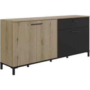 Comparateur de prix : Calicosy - Enfilade - trust - Chene / Noir - 4 portes - 1 tiroir - gami