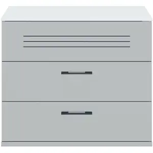 Commode 3 tiroirs - GAMI - URBAIN - Bois - Gris - Aspect bois