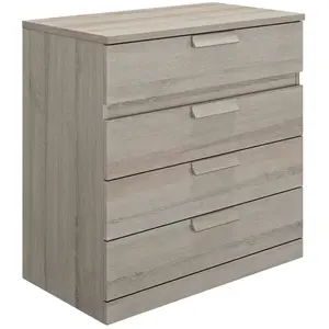 Comparateur de prix : GAMI Commode 4 tiroirs - Cyrus - Naturel L:81 H:81 P:45 - Décor Gris