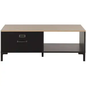 Table basse rectangulaire MANCHESTER coloris noir/chêne pas cher