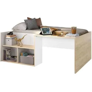 Comparateur de prix : Lit combiné enfant OSCAR - 90 x 190 cm - Chêne clair / Blanc - Diagone