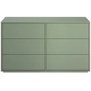 Commode 6 tiroirs effet bois couleur vert arcilla