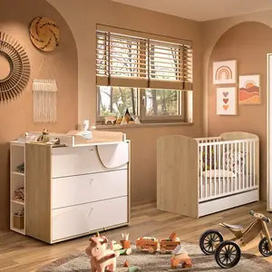 Galipette Ensemble duo lit 60x120 et commode pas cher