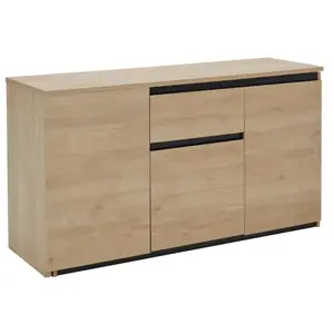 CAMIF Bureau avec rangement et plateau pivotant effet Bois clair et Noir pas cher