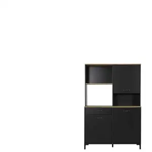 Buffet de cuisine MANCHESTER F5 coloris noir pas cher