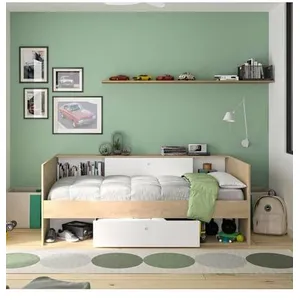Camif Lit enfant et adolescent avec rangement alicia  90 x 200 cm  châtaignier design