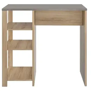 BUT Table bar central TANDEM chêne clair pas cher