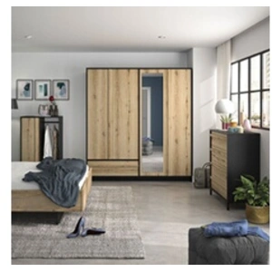 Comparateur de prix : Armoire 4 portes et 1 tiroir mimizan L197 cm - Fabrication Française - Calicosy