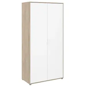 Comparateur de prix : BUT Armoire 2 portes ALBORG imitation chêne et blanc