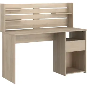 Comparateur de prix : Parisot bureau avec réhausse escale - décor chene - l 138 x p 60 x h 120 cm -
