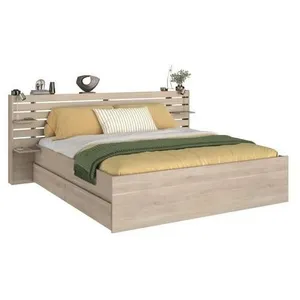 Comparateur de prix : Parisot Lit 180 x 200 cm avec rangements - Coloris : Naturel - TENALIA