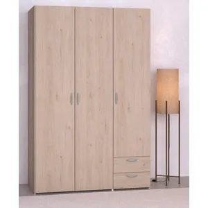 Comparateur de prix : Parisot Armoire VARIA - Décor chêne - 3 portes - 2 tiroirs - 120,3 x 185 x 51,3