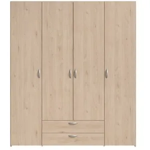 Comparateur de prix : Parisot Armoire de rangement salvador 4 portes & 2 tiroirs - chêne jackson