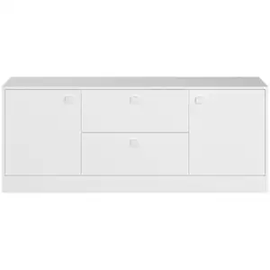 Buffet TV 2 portes SOPHIA coloris blanc pas cher