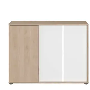 Rangement 3 portes EWEN coloris chêne blanc pas cher