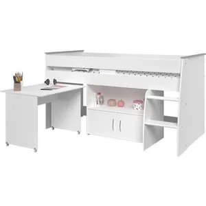Comparateur de prix : Lit combiné enfant PARISOT ZOLA - Blanc - 90x200 cm - Sommier inclus