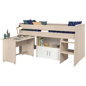 Comparateur de prix : Parisot Lit combiné nougat - 206 x 114/183 x 110 cm - coloris acacia/blanc