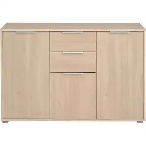 Enfilade 3 portes 2 tiroirs AXEL coloris chêne pas cher
