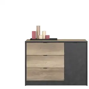 Commode 1 porte + 3 tiroirs TORONTO coloris imitation chêne authentic ...Vendu parconforama