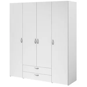 Comparateur de prix : Parisot Armoire de rangement salvador 4 portes & 2 tiroirs - blanc VARIA6510A4PT